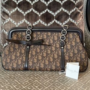 Christian Dior Dark Brown Trotter Romantique Boston Handbag
